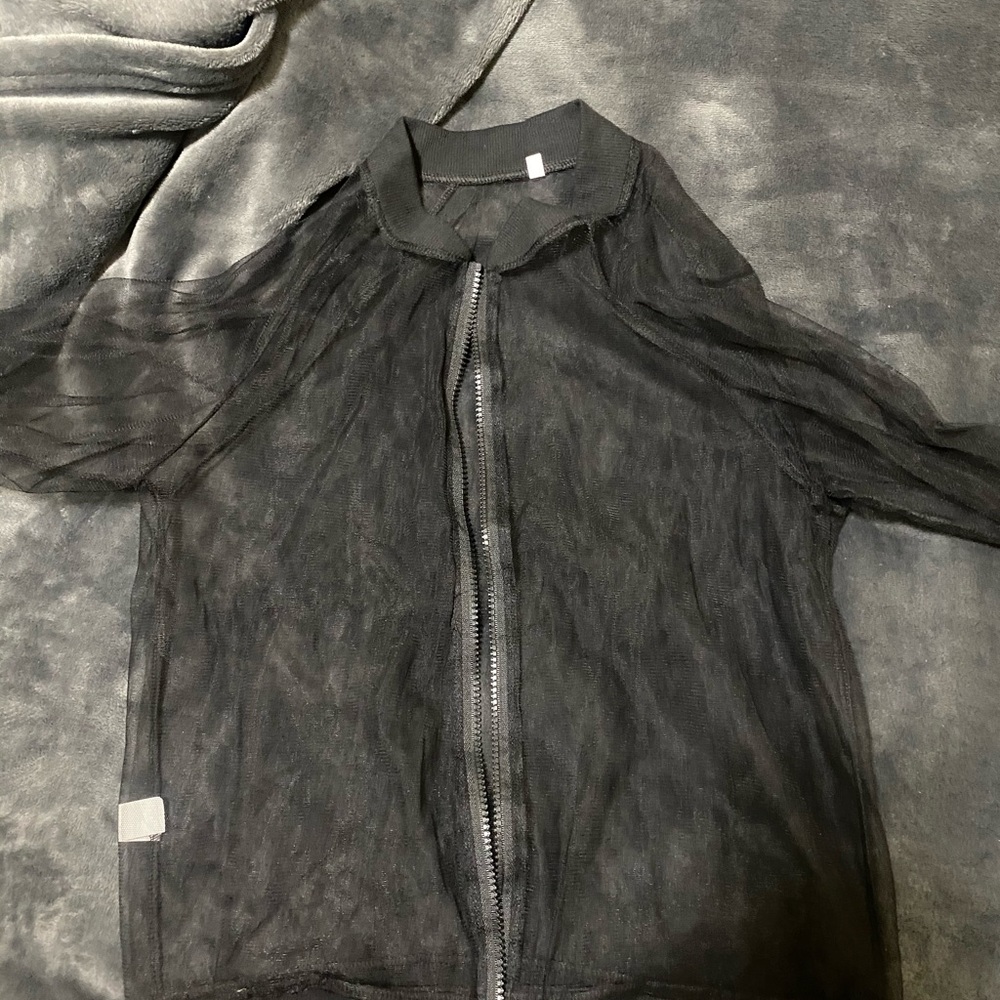 Mesh zipper shirt